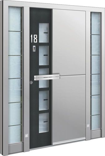 Porte d'entrée - AA 220 - INOTHERM - en verre / en aluminium / en inox