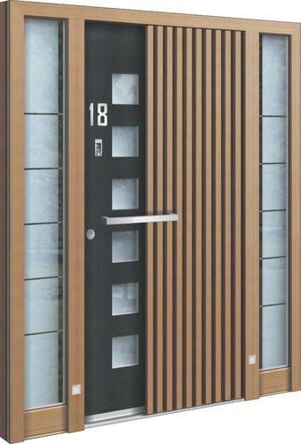 Porte d'entrée - AA 226 - INOTHERM - en bois / en verre / en inox