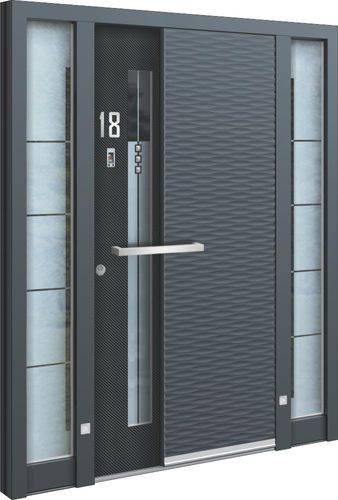 Porte d'entrée - AA 227 - INOTHERM - en verre / en inox / battante