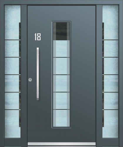 Porte d'entrée - AGE 1113 - INOTHERM - en verre / en aluminium / en inox