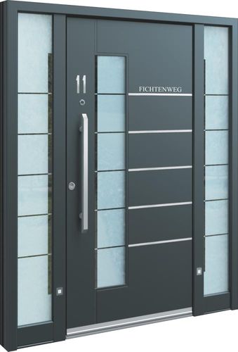Porte d'entrée - AGE 1130 - INOTHERM - en verre / en aluminium / en inox