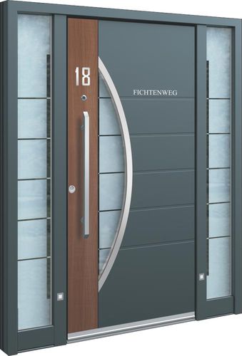 Porte d'entrée - AEE 1075 - INOTHERM - en aluminium / en inox / battante