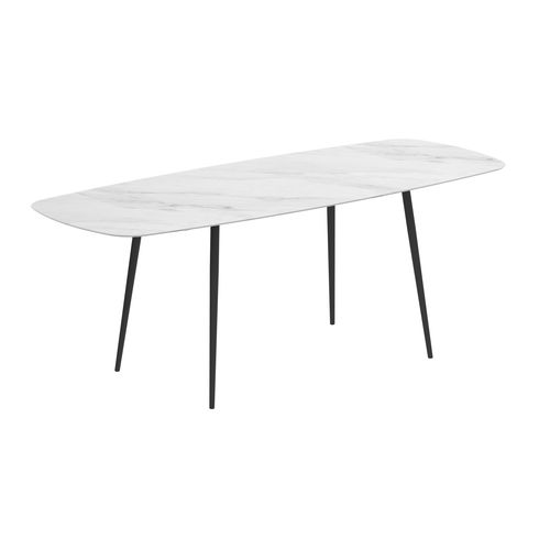 Table mange-debout contemporaine - STYLETTO - Royal Botania - en teck / en céramique / avec piètement en aluminium