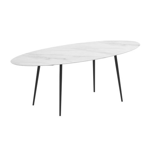 Table mange-debout contemporaine -  STYLETTO - Royal Botania - en céramique / avec piètement en aluminium / ovale