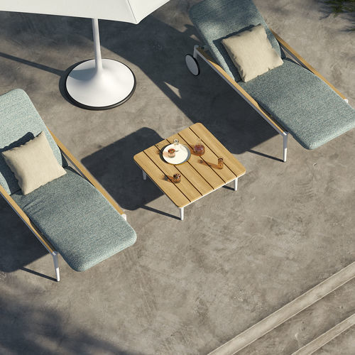 Table d'appoint contemporaine - STYLETTO - Royal Botania - en teck / en céramique / avec piètement en aluminium