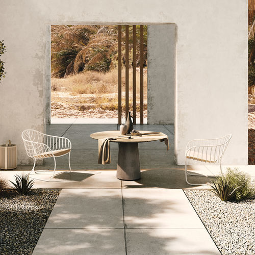 Table à manger contemporaine - CONIX - Royal Botania - en teck / en céramique / en béton