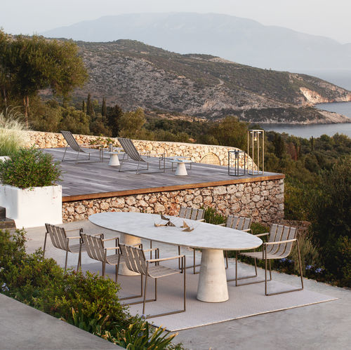 Table à manger contemporaine - CONIX - Royal Botania - en teck / en céramique / en béton