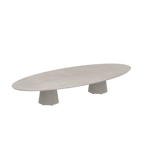 Table contemporaine - CONIX - Royal Botania - en teck / en céramique / en béton