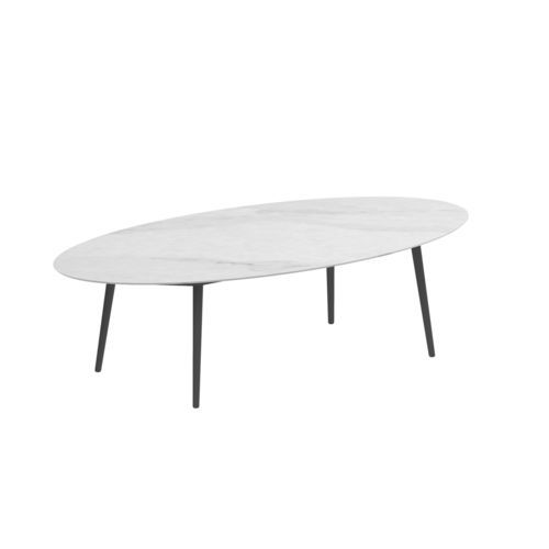 Table à manger contemporaine -  STYLETTO - Royal Botania - en céramique / avec piètement en aluminium / ovale