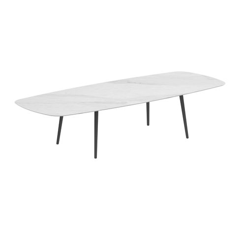 Table à manger contemporaine - STYLETTO - Royal Botania - en teck / en céramique / avec piètement en aluminium