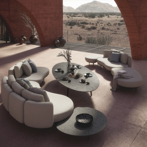 Table basse contemporaine - STYLETTO - Royal Botania - en céramique / avec piètement en aluminium / ovale
