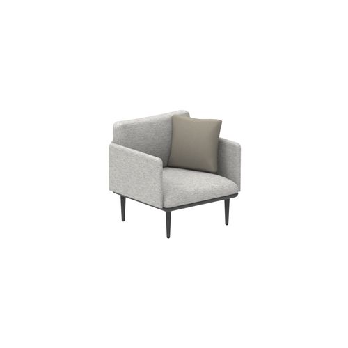 Fauteuil contemporain - STYLETTO - Royal Botania - en tissu / en aluminium / gris