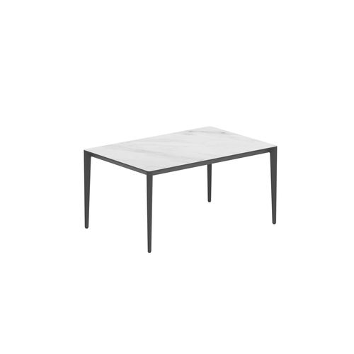 Table à manger contemporaine - U-NITE - Royal Botania - en teck / en céramique / avec piètement en aluminium