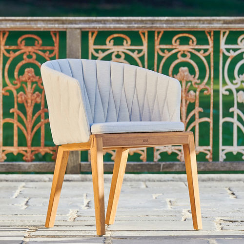 Chaise de jardin contemporaine - CALYPSO 55 - Royal Botania - d'extérieur / en tissu / avec piètement en teck