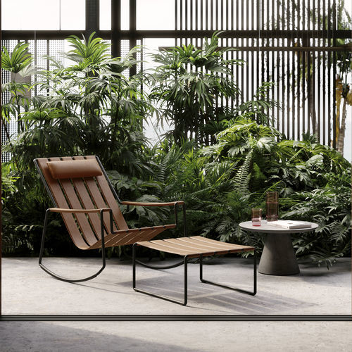 Repose-pied contemporain - STRAPPY - Royal Botania - en textile / en cuir / en acier inoxydable
