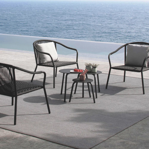 Table d'appoint contemporaine - SAMBA  - Royal Botania - en aluminium / avec piètement en aluminium / ronde