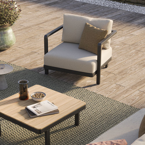 Fauteuil contemporain - ALURA - Royal Botania - en Batyline® / en aluminium / gris