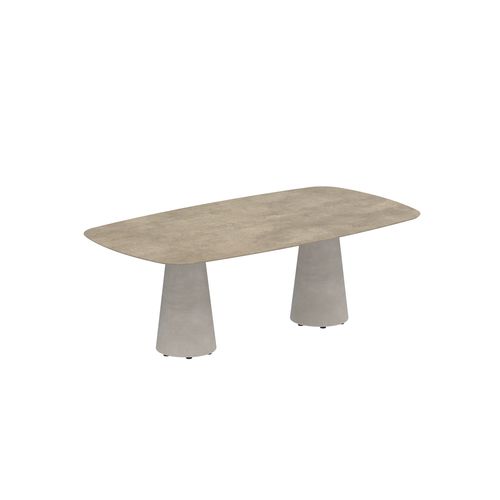 Table à manger contemporaine - CONIX - Royal Botania - en teck / en céramique / avec piètement en béton