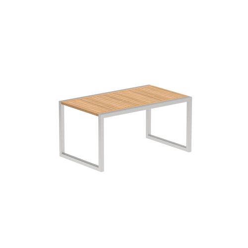 Table à manger contemporaine - NINIX - Royal Botania - en teck / en céramique / avec piètement en acier inoxydable