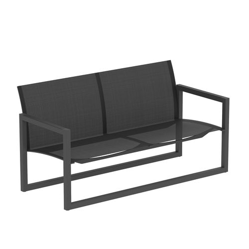 Banc de jardin contemporain - NINIX - Royal Botania - en Batyline® / en acier inoxydable / avec dossier