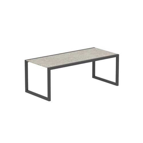 Table à manger contemporaine - NINIX - Royal Botania - en teck / en céramique / avec piètement en acier inoxydable