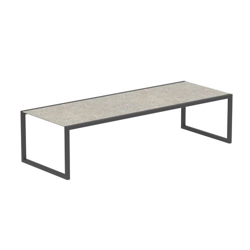 Table à manger contemporaine - NINIX - Royal Botania - en teck / en céramique / avec piètement en acier inoxydable