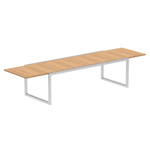 Table à manger contemporaine - NINIX - Royal Botania - en teck / en céramique / avec piètement en acier inoxydable