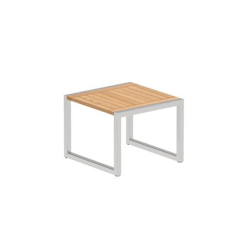 Table d'appoint contemporaine - NINIX - Royal Botania - en teck / en céramique / avec piètement en acier inoxydable