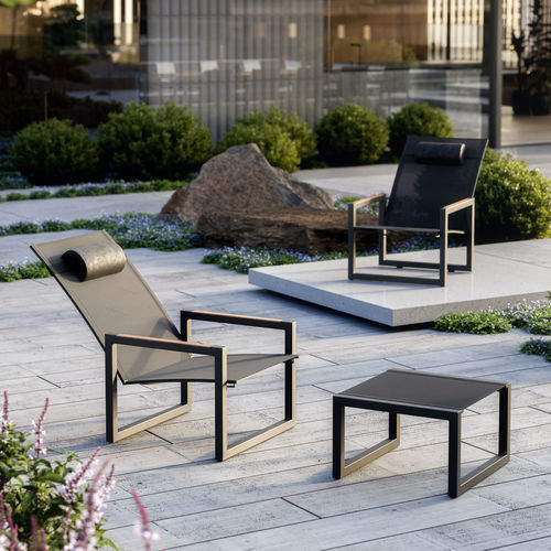 Fauteuil contemporain - NINIX - Royal Botania - en Batyline® / en acier inoxydable / avec dossier haut
