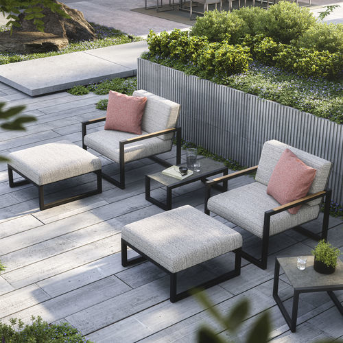 Fauteuil contemporain - NINIX - Royal Botania - en Batyline® / en acier inoxydable / gris