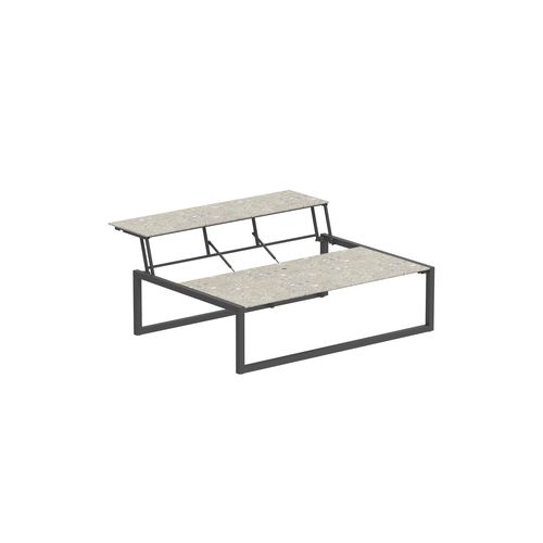 Table basse contemporaine - NINIX - Royal Botania - en céramique / avec piètement en acier inoxydable / rectangulaire