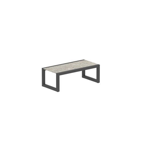 Table d'appoint contemporaine - NINIX 40T - Royal Botania - en teck / en céramique / avec piètement en acier inoxydable