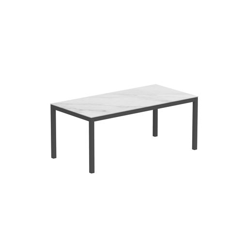 Table à manger contemporaine - TABOELA - Royal Botania - en teck / en céramique / avec piètement en acier inoxydable