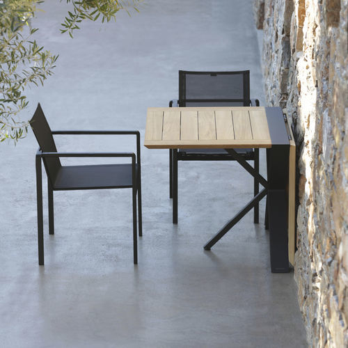 Table à manger contemporaine - TRAVERSE - Royal Botania - en teck / avec piètement en aluminium / rectangulaire