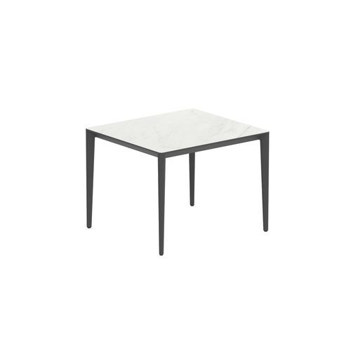 Table à manger contemporaine - U-NITE - Royal Botania - en teck / en céramique / avec piètement en aluminium