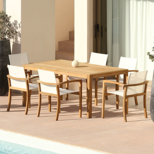 Chaise de salle à manger contemporaine - XQI - Royal Botania - d'extérieur / en Batyline® / avec piètement en teck