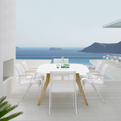 Table à manger contemporaine - ZIDIZ - Royal Botania - en teck / avec piètement en teck / rectangulaire