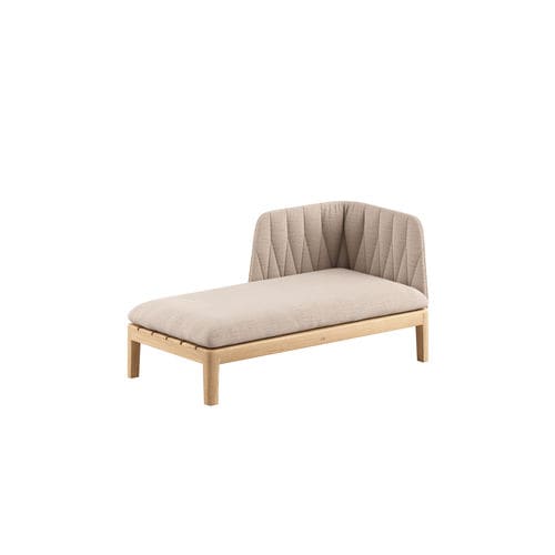 Méridienne contemporaine -  CALYPSO 140 - Royal Botania - en tissu / en teck / avec piètement en teck