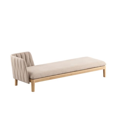 Méridienne contemporaine - CALYPSO 210 - Royal Botania - en tissu / en teck / avec piètement en teck