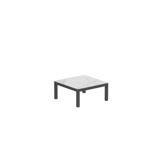 Table d'appoint contemporaine - TABOELA - Royal Botania - en teck / en céramique / avec piètement en aluminium