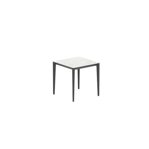 Table à manger contemporaine - U-NITE - Royal Botania - en teck / en céramique / avec piètement en aluminium
