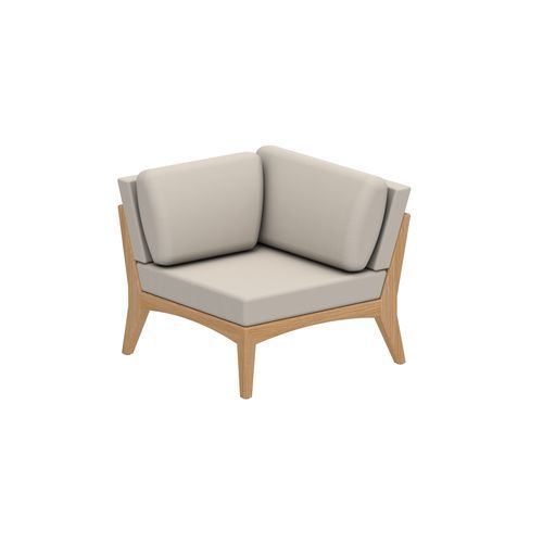 Fauteuil contemporain - ZENHIT - Royal Botania - en tissu / en teck / avec coussin amovible