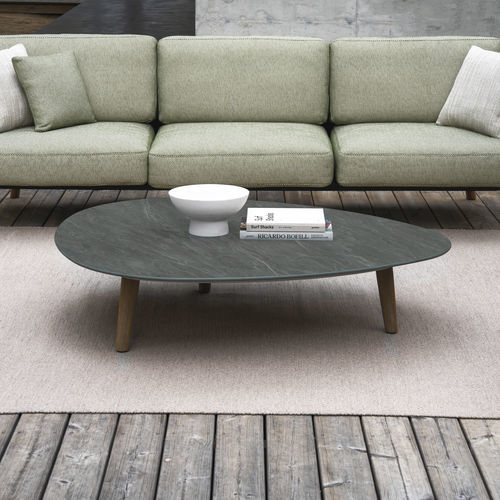 Table à manger contemporaine - STYLETTO  - Royal Botania - en teck / en céramique / avec piètement en teck
