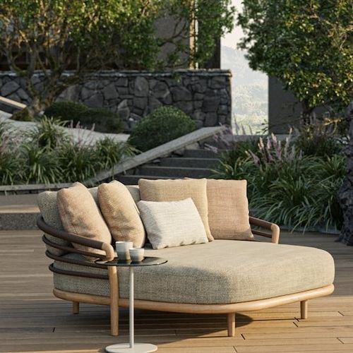 Méridienne contemporaine - ARCHY  - Royal Botania - en tissu / en teck / en bois