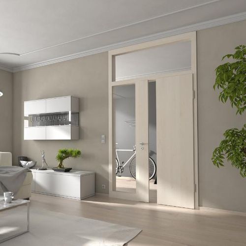 Porte d'intérieur - STOREY-HIGH FRAME RRA - Lebo - en chêne / en pin / battante