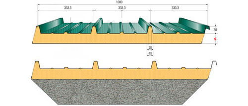 Panneau sandwich pour toiture - MONOROOF® CENTESIMAL - Metecno Bausysteme GmbH  - face métallique / âme en polyuréthane PUR