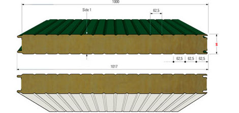 Panneau sandwich pour façade - HIPERTEC® WALL - Metecno Bausysteme GmbH  - face métallique / âme en laine de roche
