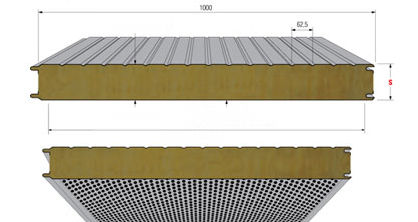 Panneau sandwich pour façade - HIPERTEC® WALL SOUND - Metecno Bausysteme GmbH  - face métallique / âme en laine de roche