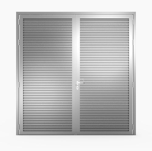 Porte d'entrée - TWO-PANEL : 622VIP23D - MLL-HAMBURG® - en aluminium / battante / pleine