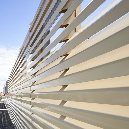 Système de façade en aluminium - 754DXLZ - MLL-HAMBURG® - brise-vue / acoustique / pour brise-soleil